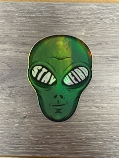 Sticker - Foil Alien - Stay Weird - Green