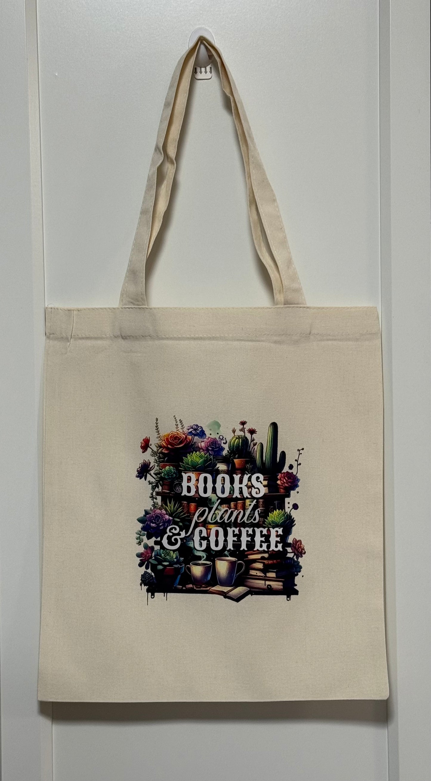 Tote Bag - Books, Plants & Coffee