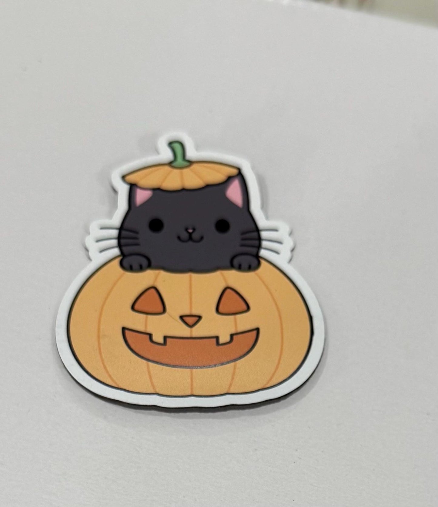 Magnet - Cat, Pumpkin, Jack o Lantern, Halloween, Spooky