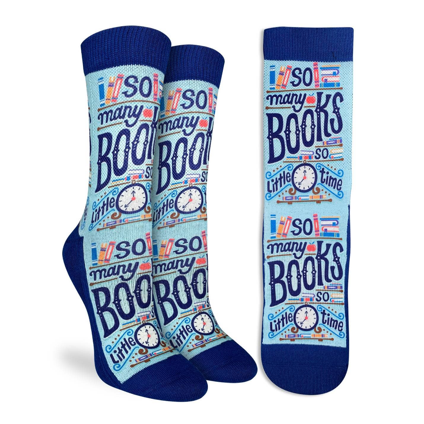 Women's So Many Book So Little Time Socks: Shoe Size 5-9