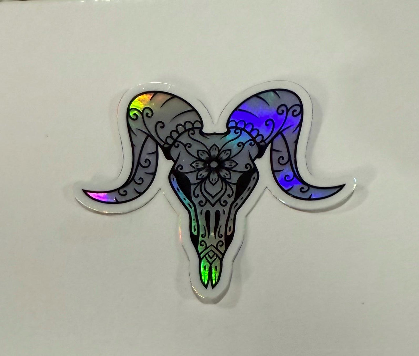 Sticker - Ram, Sugar Skull, Horoscope