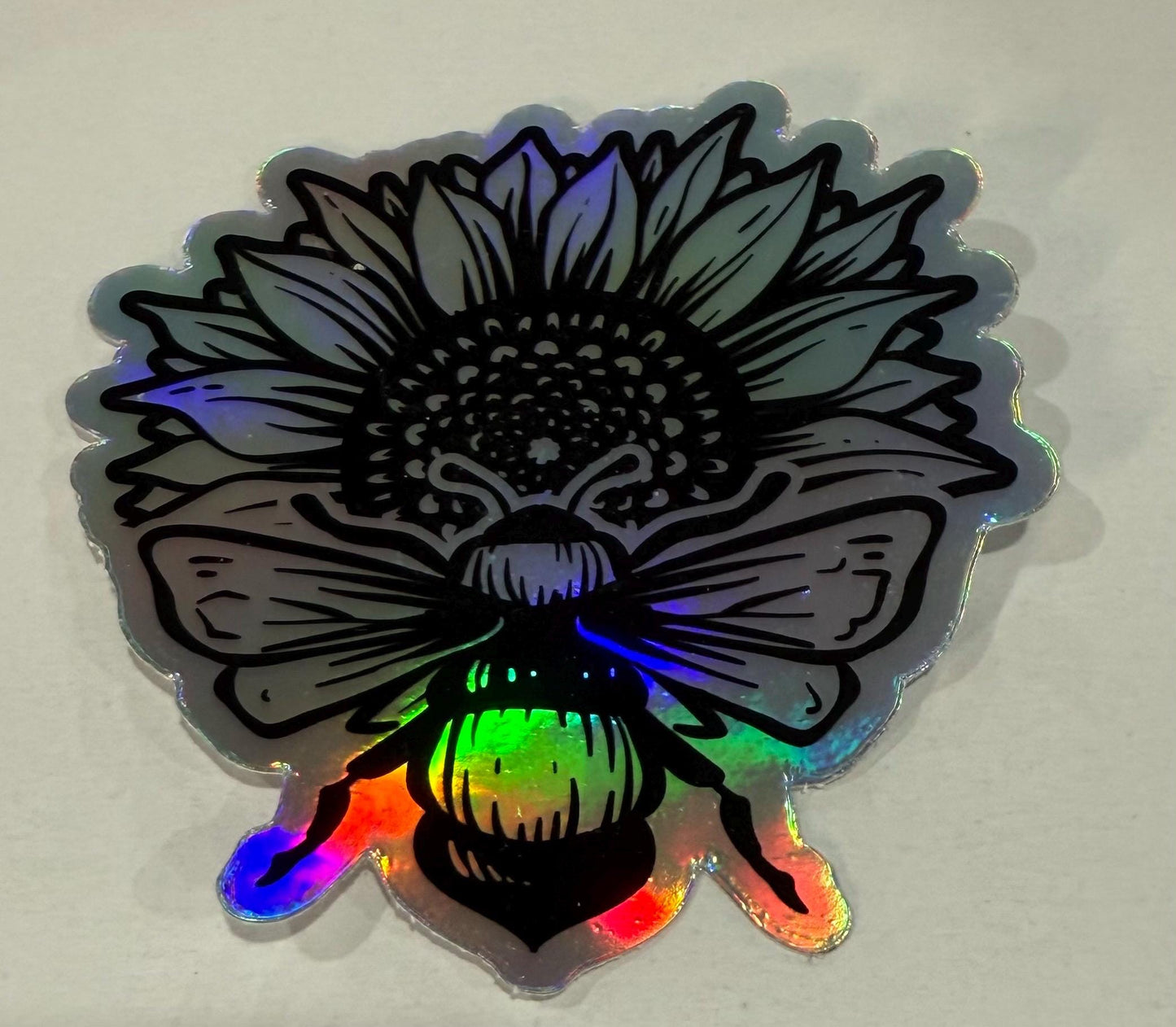 Sticker - Bee, Honey Bee, Sunflower