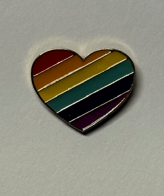 Enamel Pin - Rainbow Heart Pride