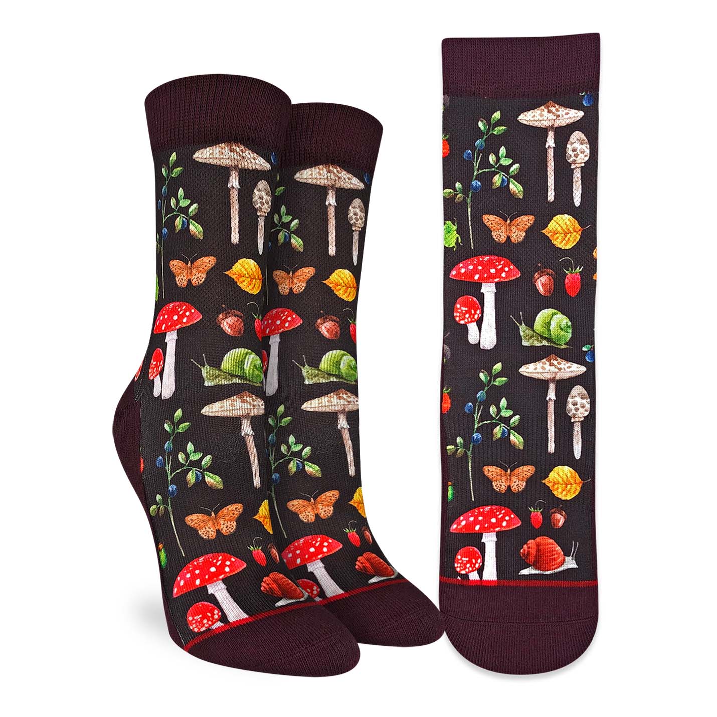 Women's Mushrooms, Snails and Bugs Socks: Shoe Size 5-9