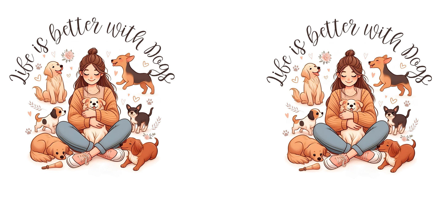 15oz Ceramic Mug - Life is Better with Dogs - Made to Order!