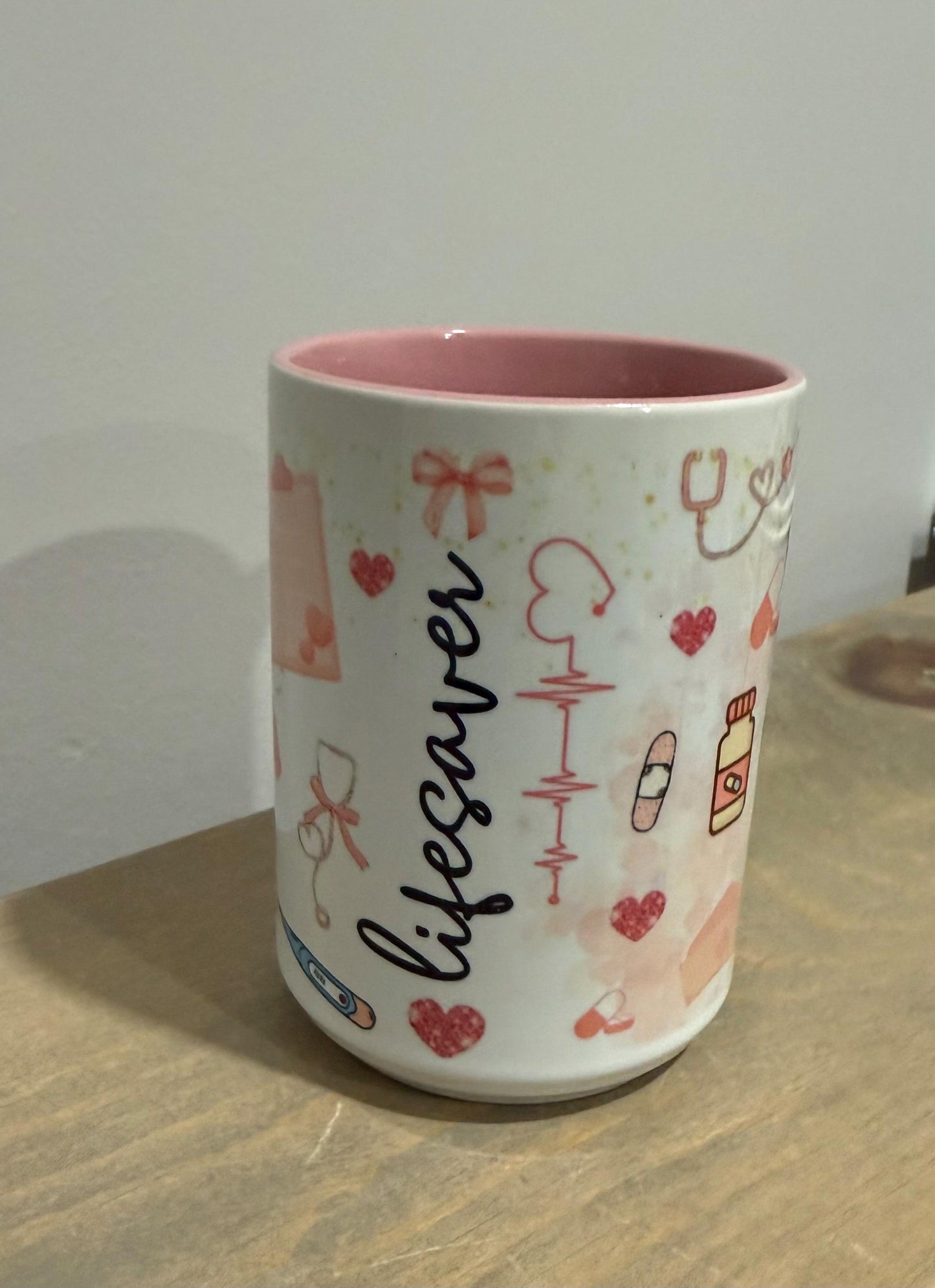 15oz Ceramic Mug - Lifesaver - Nurse -  Made to Order!