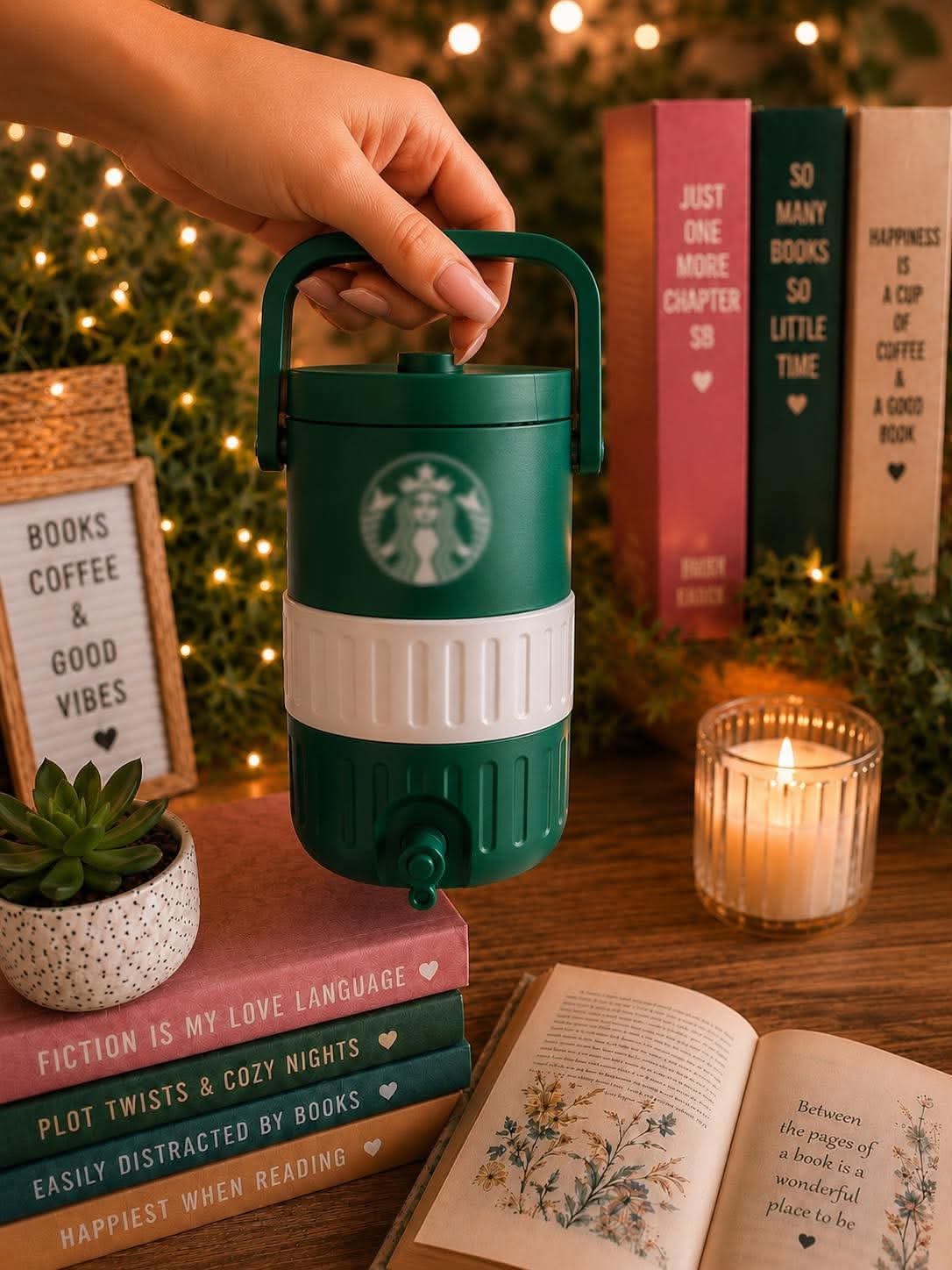 Green & White Can Koozie
