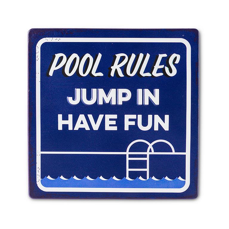 Metal Pool Rules Sign