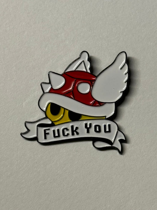 Enamel Pin - Red Super Mario Bros - Fuck You