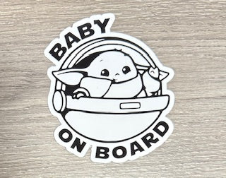 Sticker - Large Baby on Board Baby Yoda
