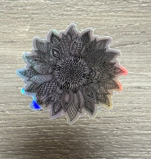 Sticker - Large Foil Patterned Sunflower