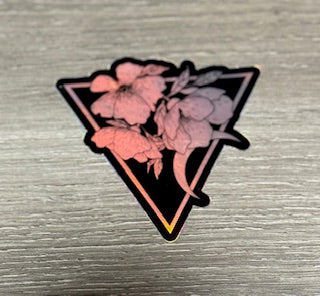 Sticker - Large Foil Triangle Flower Moon Floral