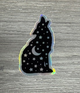 Sticker - Foil Howling Wolf
