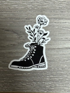 Sticker - Work Boot with Flowers