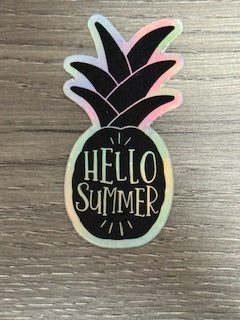 Sticker - Foil Pineapple - Hello Summer