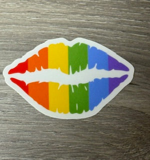 Sticker - Pride - Rainbow - Kiss - Lips