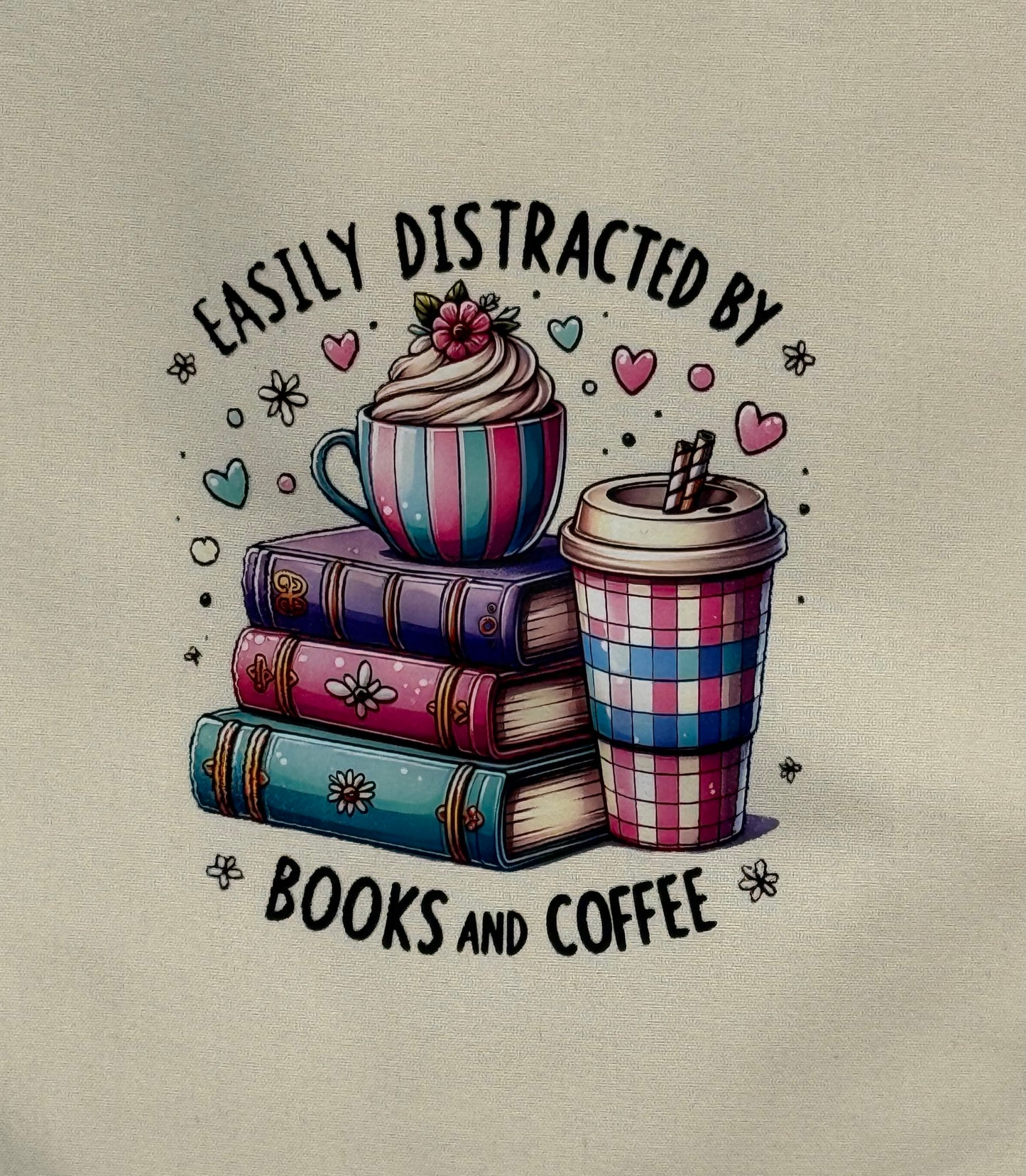 Tote Bag - Easily Distracted by Books and Coffee