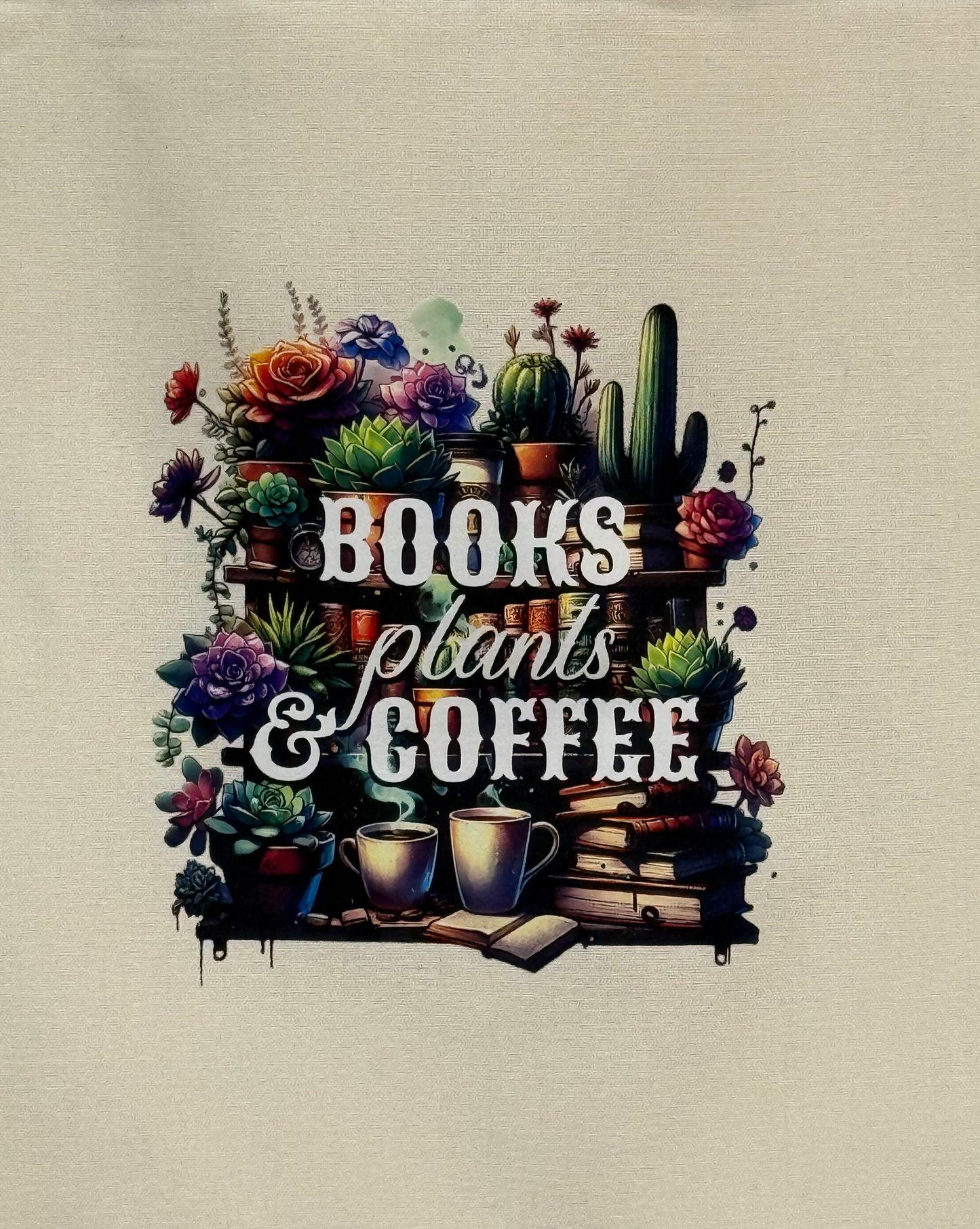 Tote Bag - Books, Plants & Coffee