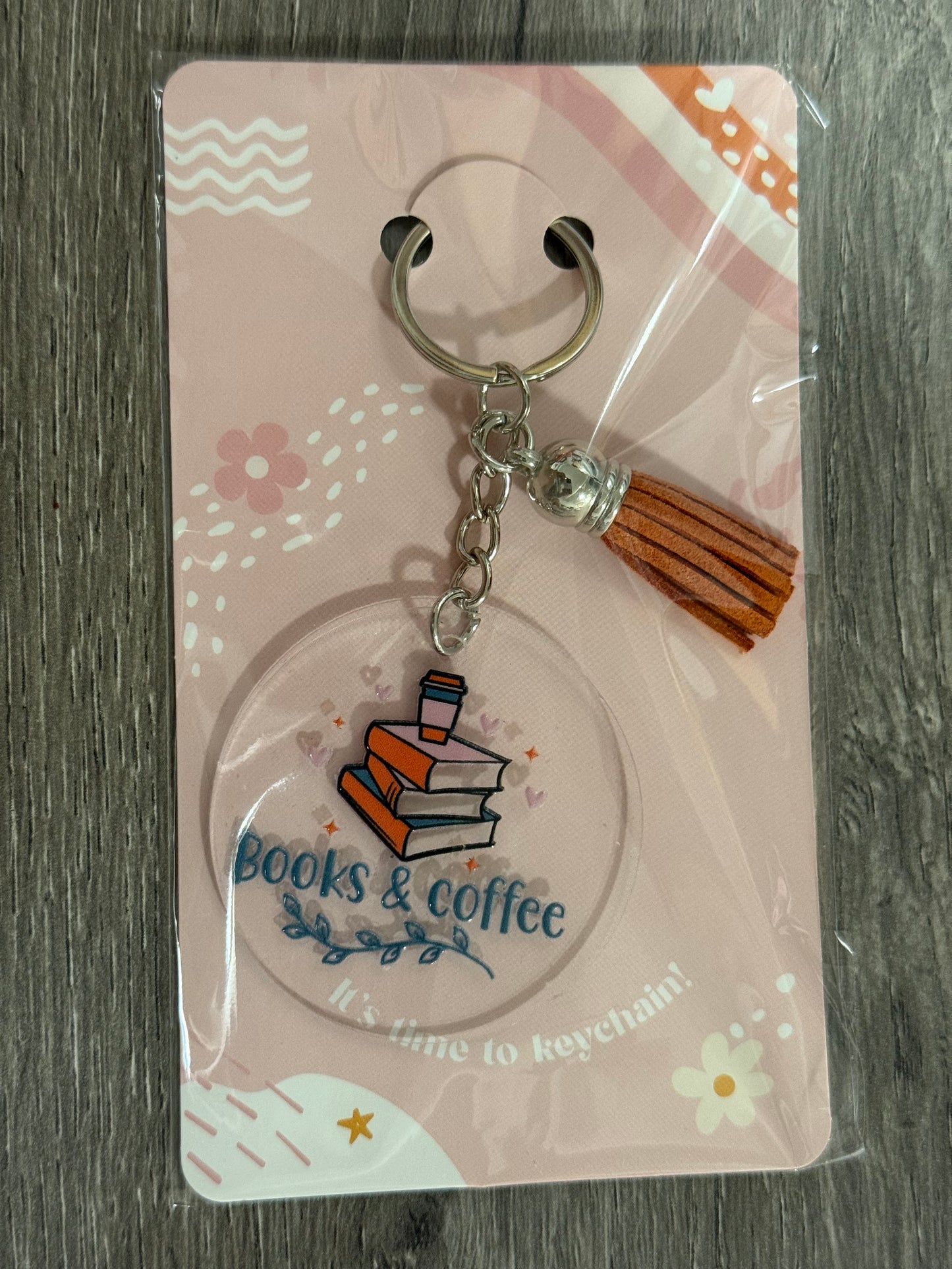 Key Chain - Books & Coffee