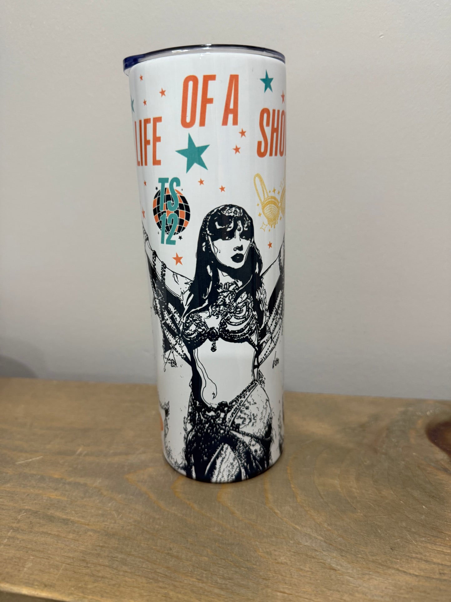 20oz Skinny Stainless Steel Tumbler - Taylor Life of a Showgirl - Made to Order!