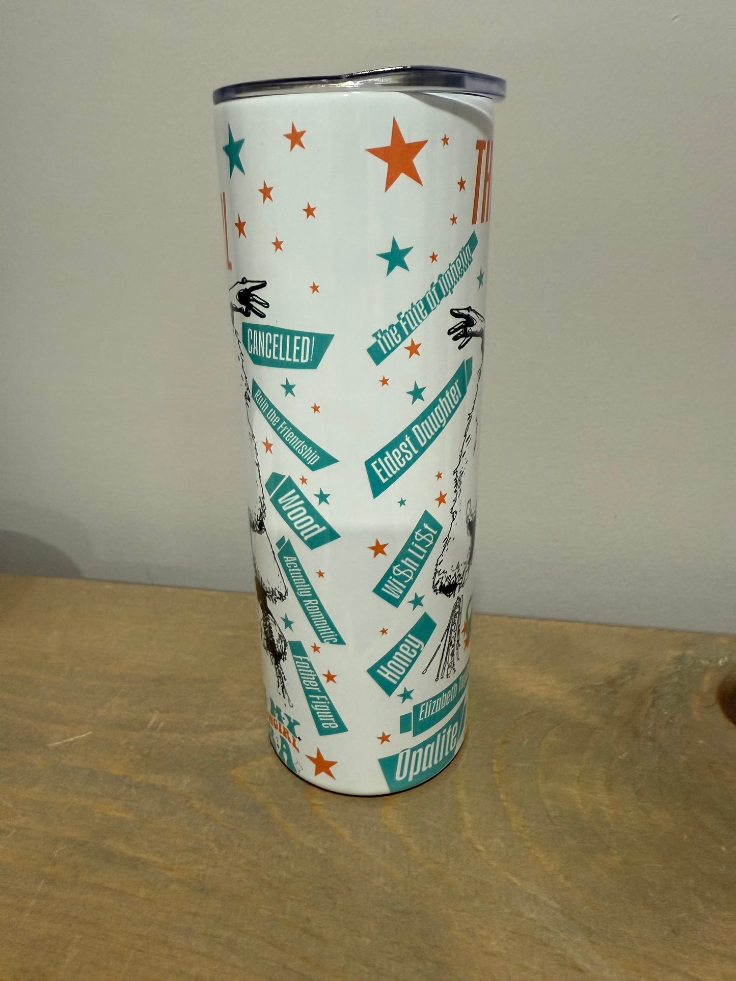 20oz Skinny Stainless Steel Tumbler - Taylor Life of a Showgirl - Made to Order!