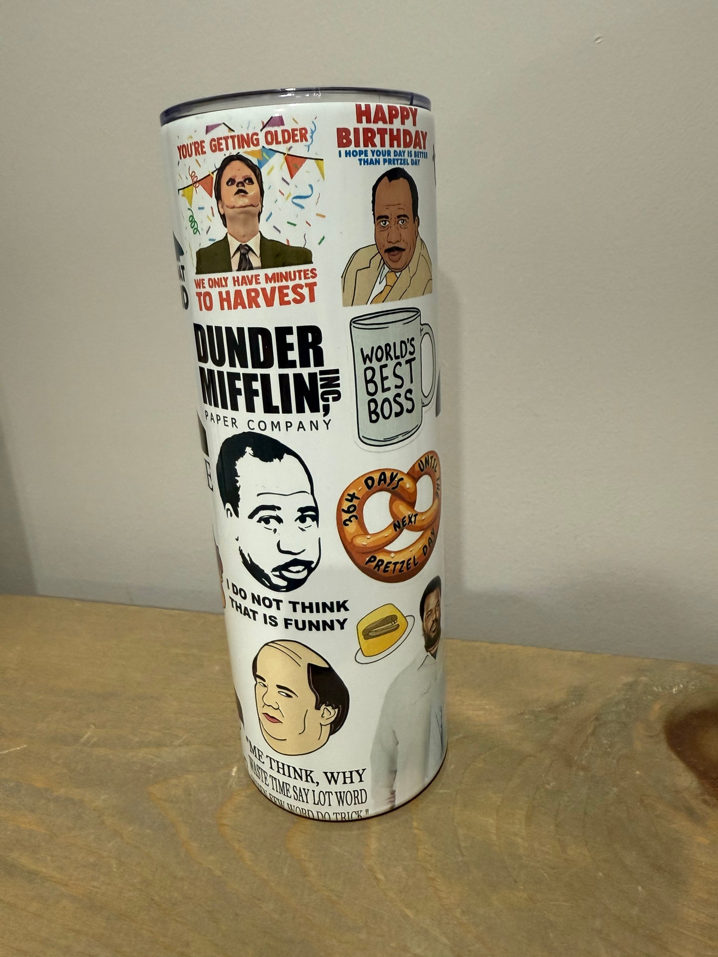 20oz Skinny Stainless Steel Tumbler - The Office 2 - Made to Order!