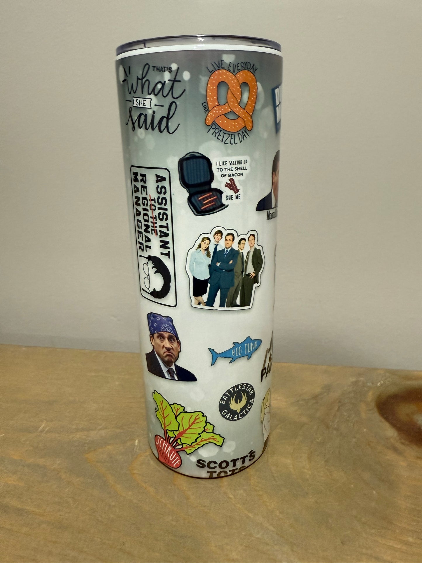 20oz Skinny Stainless Steel Tumbler - The Office 1 - Made to Order!