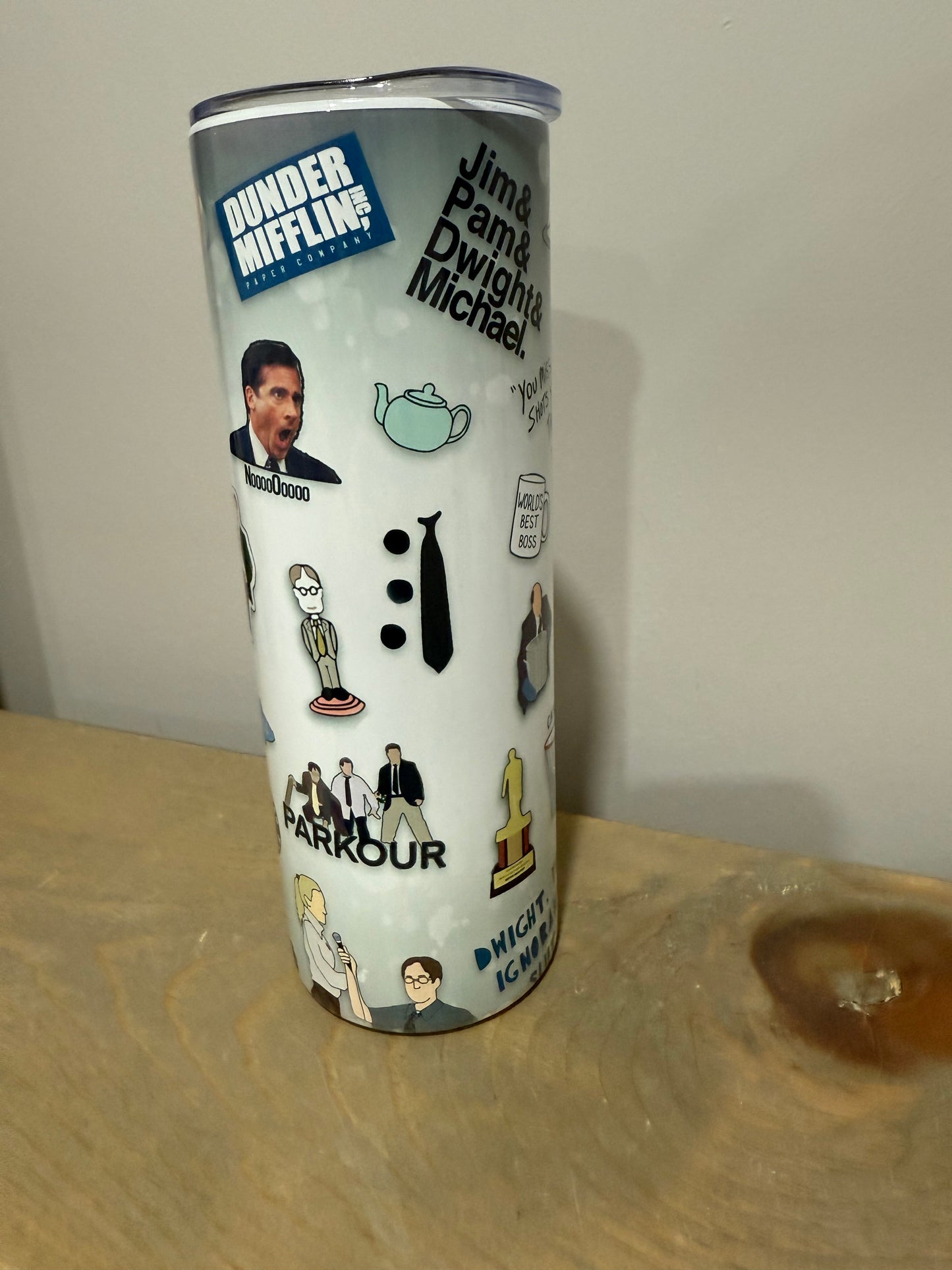 20oz Skinny Stainless Steel Tumbler - The Office 1 - Made to Order!