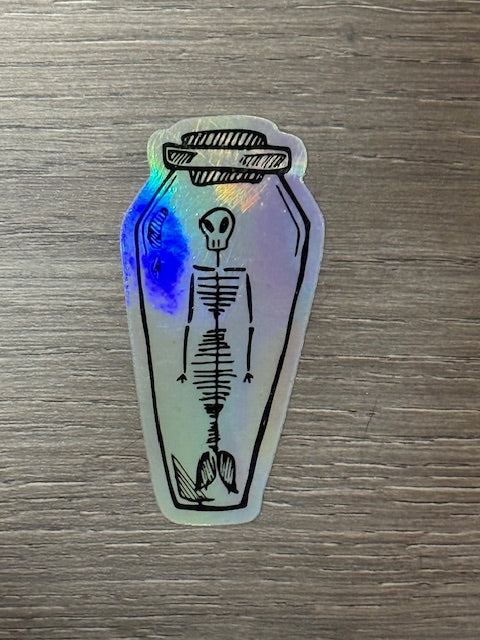 Sticker - Foil Treasure Bottle Skeleton