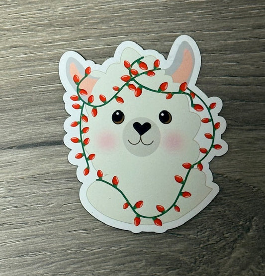 Magnet - Llama Holiday Lights